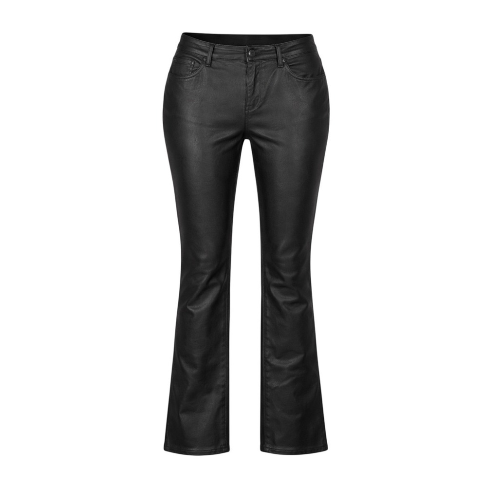 NYDJ‎ Marilyn Straight Leg Black Jeans 24W Uplift Coated Faux Leather NWT Goth